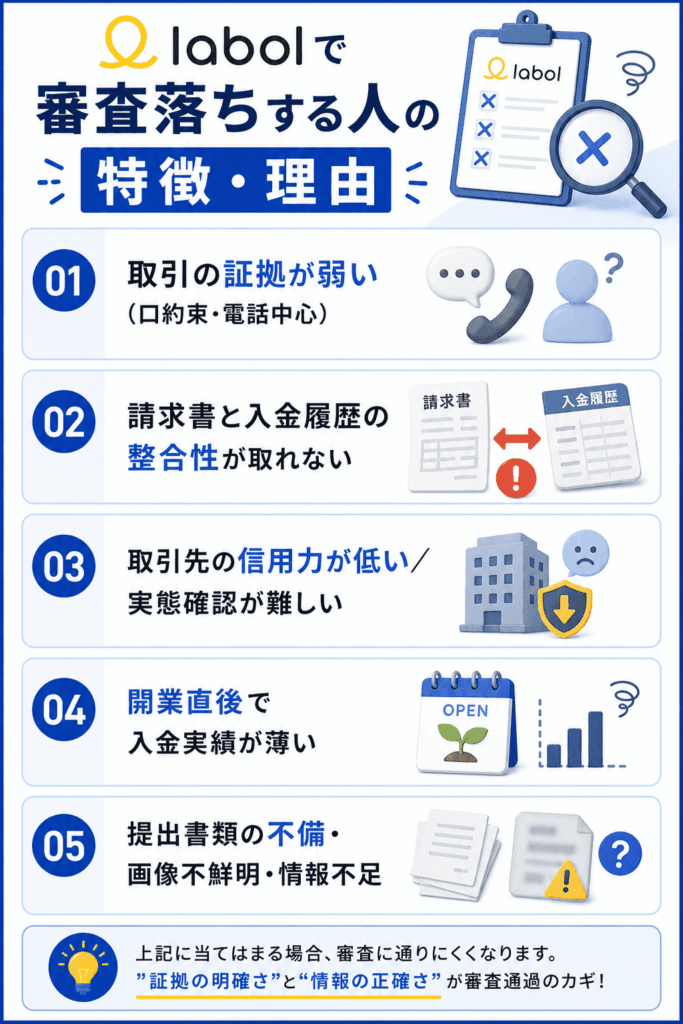 ラボルで審査落ちする人の特徴・理由