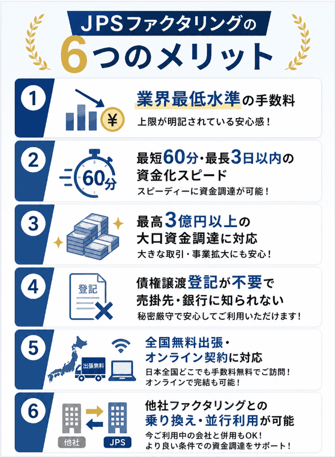 JPSのファクタリングの6つのメリット