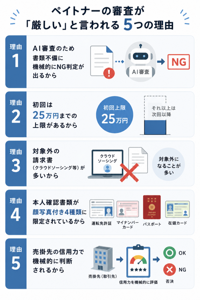 ペイトナーの審査が「厳しい」と言われる5つの理由 図解