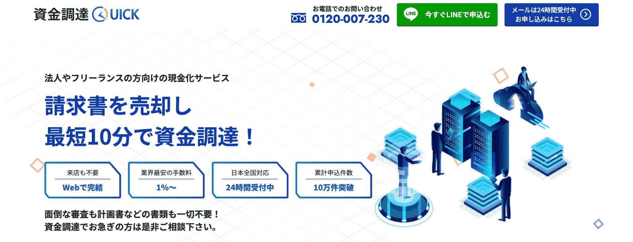 資金調達QUICK(クイック)のサービス画像